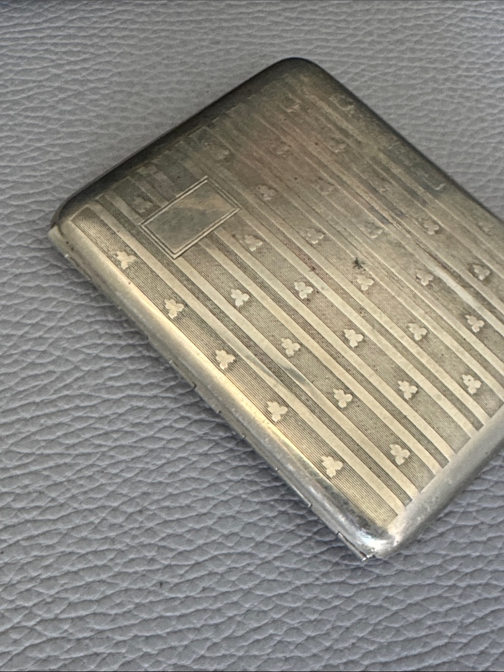 VINTAGE KLEVER KASE ART DECO NICKEL SILVER CIGARETTE CASE 1940’s - Picture 6 of 11